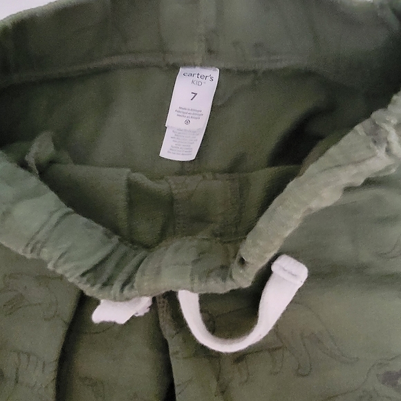 OshKosh Pull on,greenblack kid boys size 7,elastic waist,string tie,French terry - Picture 2 of 3